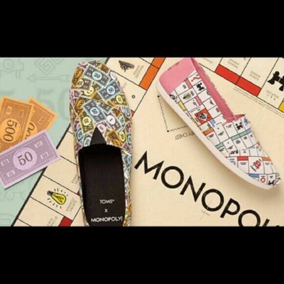 Toms x Monopoly Alpargata Slip-On Shoes Mens 9 Multicolor Multi Money Print LE - Picture 7 of 12